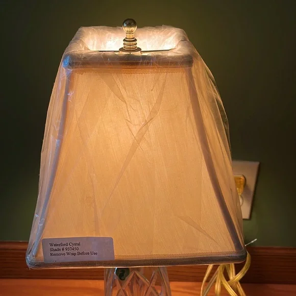 Waterford Crystal Finn Versailles Brass Table Lamp Authentic Waterford Shade - Picture 13 of 16